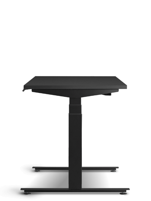 Takakuva Herman Miller Nevi -istuma-seisomapöydästä, väri musta