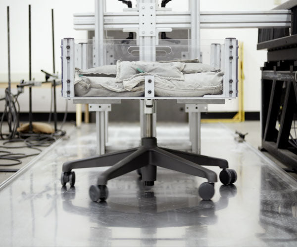 The armrest of a Mineral-coloured Herman Miller Aeron